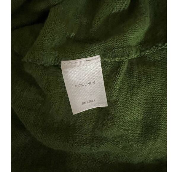 J. Jill women Love Linen relaxed blouse solid Green Knit Sz Small - Picture 7 of 8